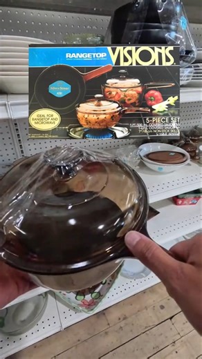 Found an amazing set of Corning Visions cookware thrifting #newjersey #thrifting