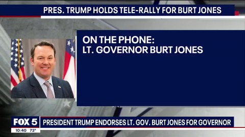 President Trump calls in during Burt Jones rally