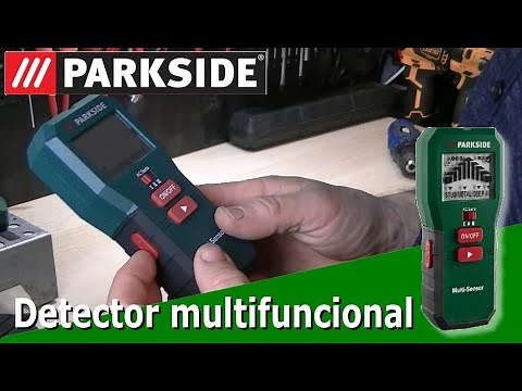 Detector multifuncional parkside Detecta líneas conductoras de tensión, metales, madera y espacios