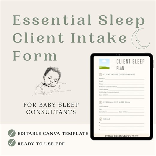 Sleep Consultant Client Intake Form, Editable Canva Template (A4/US Letter) - Etsy UK