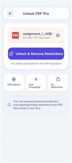 Unlock PDF in 5 Seconds 🔥 | Free PDF Unlocker App