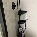 Lifewit Floor Standing Shower Caddy Corner, 5 Tier Plastic Shower Stand Rack with Adjustable Feet and Hooks, Rustproof Bathroom Shelf Organizer, Black，34 x 24 x 139 cm/13 x 9.5 x 55 inch