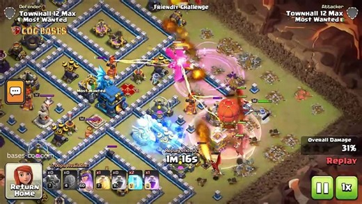 Top War Base TH12 with Link, Anti 2 stars, War/CWL, Anti Air / Electro Dragon Layout -  Clash of Cla