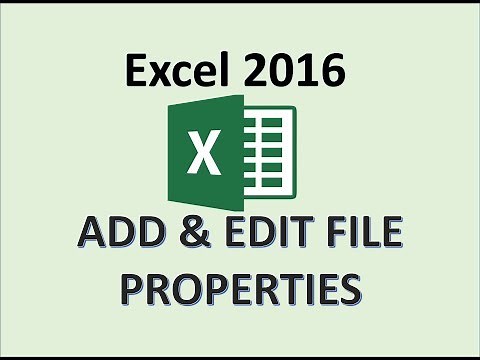 Excel 2016 - Document Properties - How to Change Add Insert & Edit Author Tag Name in File Property