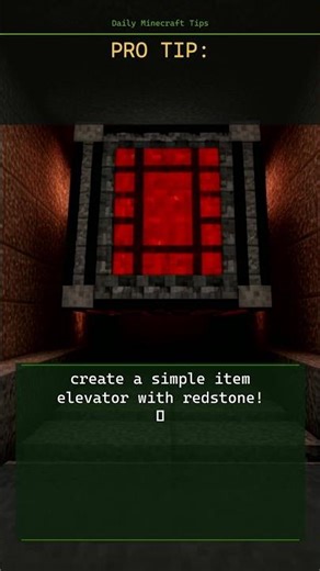 Minecraft tip: create a simple item elevator with redstone! ⚙️