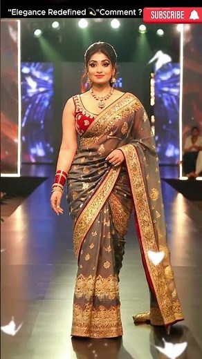 "Saree Ramp Walk Elegance | Indian Fashion Show Lookbook 👑✨"