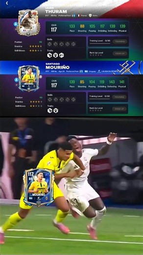 117 Lilian Thuram vs Santiago Mouriño Stats + Gameplay 🥶 #fcmobile
