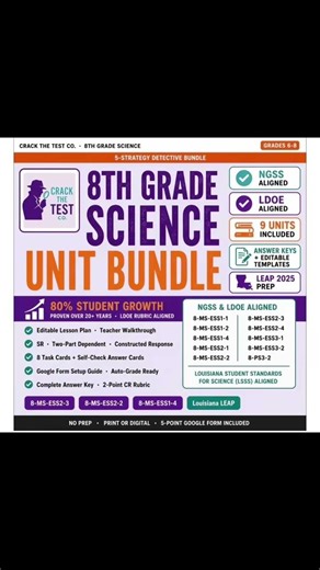Test Anxiety Busted 33% off on 8th Grade Science
