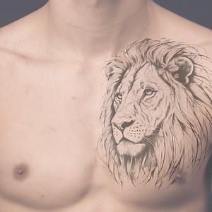 Lion Tattoo Design: Printable Template (instant Download) - Etsy