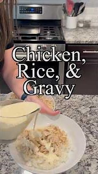 Crockpot Chicken, Rice & Gravy (5 Ingredients!)