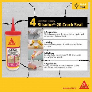 Seal it right with Sikadur®-20 Crack Seal! Perfect for fixing cracks in concrete decks, balconies, roofs, wet rooms, swimming pools, and more. Works even in damp conditions for durable, reliable results! 🏗️✨ Learn more : https://mys.sika.com/en/construction/reroofing/sikadur-20-crackseal.html #CrackSealing #Sikadur20 #ConcreteRepair #SikaSolutions | Sika Malaysia