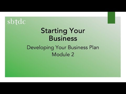 Starting Your Business - Module 2 - Business Planning