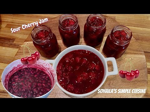 The Simplest Sour Cherry Jam Recipe in 20 minutes| Only 2 Ingredients | طرز‌تهيه مربای ‌آلوبالو