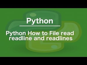 Python Tutorial File read readline and readlines