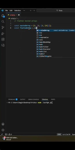 Stop Writing Loops! One-Liner to Flatten Nested Arrays in JS #coding #beginners #javascript