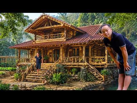 Building a Strong Log and Twig Railing for an Off Grid Log Cabin Life