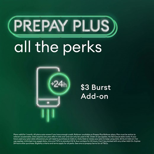 Prepay Plus is here. 🥳 It's our new way to Prepay, with monthly prepaid mobile plans, packed with everything you need to get connected and rewarded. | One New Zealand