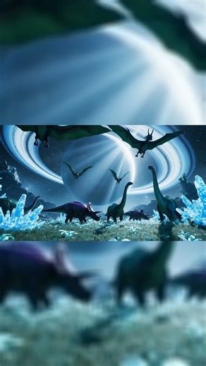 🪐🦖 Dinosaurs Living Under Planetary Rings | Epic Cosmic AI Animation
