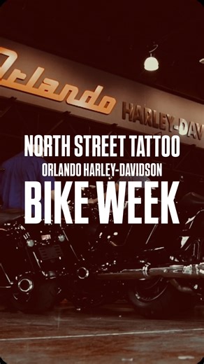 NORTH STREET TATTOO on Instagram: "COMING UP! You can catch most of us from @northstreetsalem TATTOOING LIVE @orlandoharley Just a stones throw away from the madness of Daytona bike week, February 27- March 8th, you can catch us from 10am- 7pm daily! With special hours from 10-4pm on March 8th!! Just a short ride from Daytona, but well worth the trip! We’ll see you there! ORLANDO HARLEY-DAVIDSON 3770 37th Street Orlando, FL 32805"