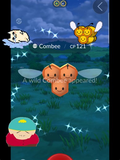 Shiny Combee sadly it's a male and can't evolve 😭😭😭shiny is ok tho#pokemongo #ShinyPokemon #fyp #Shiny #shinybee