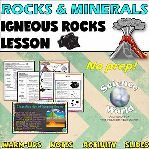 Igneous Rock Lesson Activity | Rocks Unit Earth Science Interactive Notebook
