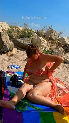 Lively Orange Bikini 👙☀️🏝️ Beach Walk 🏖️ #beach #bikini #beachwalk #beachvibes