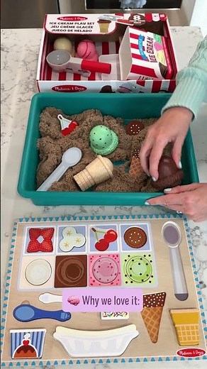 Scoop & Stack Ice Cream Cone Magnetic Play Set | Wooden Magnetic Ice Cream Puzzle & Play Set