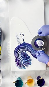 27K views · 459 reactions | Acrylic fluid art in purples and blues, using a disposable strainer. #fluidart #paintpouring #acrylicpainting | Fluid Art Studios | Facebook