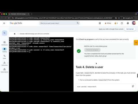 Exemplar: Add and manage users with Linux commands