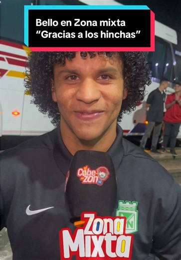 Bello agradece a hinchada de Atlético Nacional