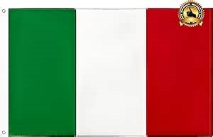 Italy Italian Flag 3x5 Outdoor with Sewn Stripes Heavy Duty Flag of Italy 3 X 5 Ft Polyester Material with 2 Metal Grommets 4 Rows of Stitching