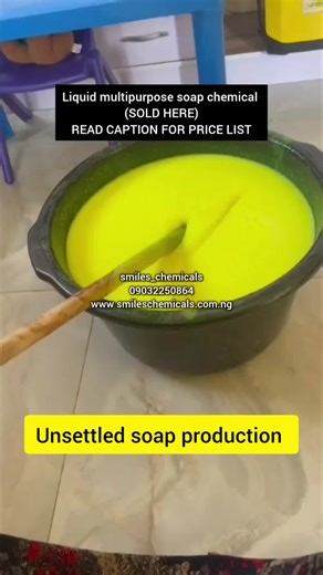 ✅ 30 Litres Liquid Multi-purpose soap chemical Glycerine ⬇️ A. ( Standard Pack ) -₦12,000 - This pack will give you 30 L standard quantity of soap. Thick, foamy and Clear . B. ( Royalty pack ) -₦17,000 - This pack includes increased quantity of Thickner, foaming agent, foaming booster, brightner and soap improver. Production can be boosted to 40 litres total production. ✅Explanatory E-book to guide production -₦1,000 ( one time purchase ) ✅ Fragrance choices: ORANGE, LEMON, MANGO, BUBBLE GUM, PA