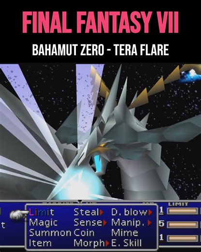 Bahamut summon variations in Final Fantasy VII - Bahamut, Neo Bahamut, and Bahamut ZERO ☄️ #finalfantasy #ff7 #ffvii #finalfantasy7 #finalfantasyvii #gaming | FFGamer