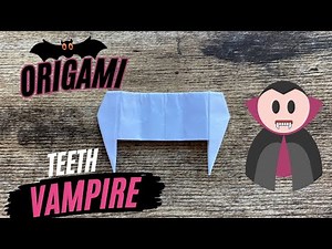 HOW TO MAKE VAMPIRE TEETH ORIGAMI FOR HALLOWEEN COSTUMES | DRACULA FANGS PAPER ORIGAMI TUTORIAL