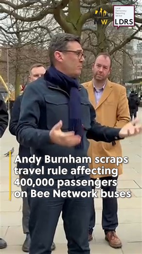 ManchesterWorld on Instagram: "Andy Burnham scraps Bee Network travel rule affecting 400,000 people"