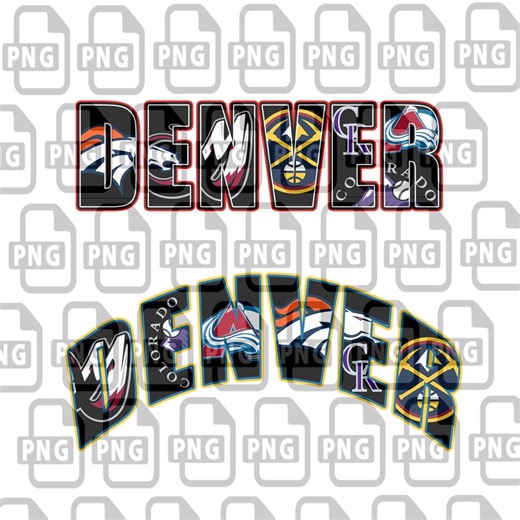 DENVER Sports Typography Wall Art – Abstract City Sports Design – NFL Style Poster – Printable PNG - Etsy
