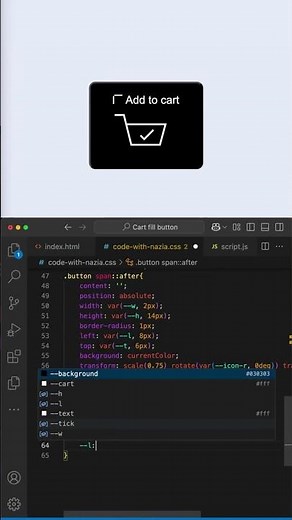 Animated Add to Cart Button Using HTML CSS & JavaScript 🛒✨