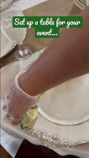 Easy table set up for your Event / Chargers / Napkins / Silverware/ Glass.