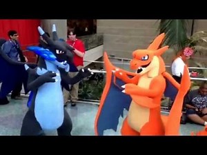 Charizard Pokemon Fight Group Cosplay Anime Expo AX AXE 2015