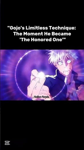 Gojo Satoru Is The Honored One! Limitless Hollow Purple! #shorts #GojoSatoru #HollowPurple #Anime