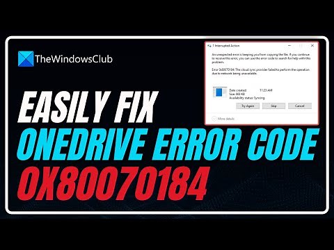 OneDrive Error 0x80070184: The cloud sync provider failed to perform the operation