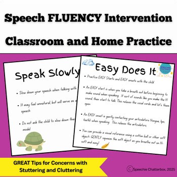 Speech Fluency Intervention: Classroom & Home Practice: Stuttering, Cluttering