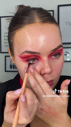 Replying to @Chloe🍃 Prom x euphoria x dramatic? Either way, heres a little ruby red moment ❤️‍🔥 all product details are listed in the caption on my instagram #eyeshadowtutorial #makeupartist #makeup #cutcrease #cutcreasetutorial #euphoriamakeup #prommakeup #redeyeshadow #festivalmakeup #gemstonemakeup