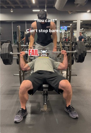 “You cant” Can’t stop bare up ☠️FAIL☠️ Day 179 #inclinebenchpress #fyp #gym #athlete #fail