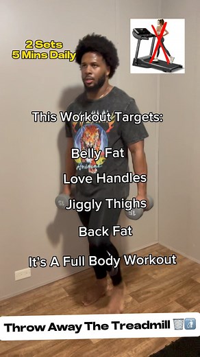 520K views · 6.9K reactions | Throw the treadmill away. Just grab you 2 dumbbell that’s a moderate weight for you and set a timer for 3-5 mins aim for 24 sets per day. Stay consistent. Engage your core and combine this workout with a mile 1 jog or walk everyday and I promise you’ll see unbelievable results within 1 month be sure to change your diet. Reach out to me if you need a personalized meal plan. Let’s go  #getfit #fit #fitnessmotivation | Brandon Palmer | Facebook