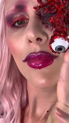Pink Glam Gore Eye #glamgore#goremakeup#sfxmakeup#halloweenmakeup#makeuplook#glammakeup#makeuplook