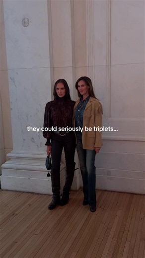 Devon Lee Carlson & Sydney Carlson Greet Eiza Gonzalez at Ralph Lauren NYFW