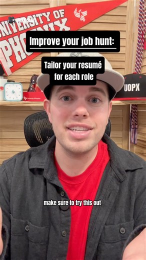A tailored resumé shows intention, alignment and attention to detail. Learn more: https://uof.ph/q8xz2r | University of Phoenix