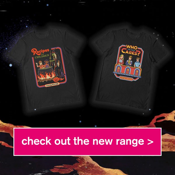 Step into the whimsically twisted realm of Steven Rhodes! Nostalgia gets a dark makeover with our NEW tees. 😈👕 Shop now 👉 https://ow.ly/bfaN50QquFs | hmv