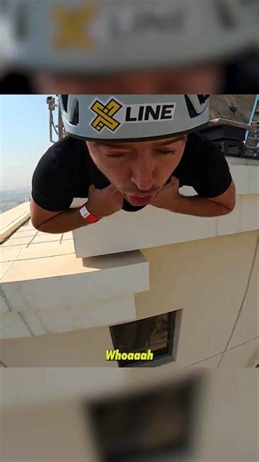 Ziplining off a skyscraper in Dubai